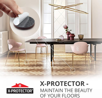 16 Heavy-Duty Felt Furniture Pads 2” 1/4” Thick X-Protector Round Felt Pads | Furniture Feet - The Best Felt Floor Protectors for Furniture to Prevent Scratches. Protect Your Hard Floor! (Beige)