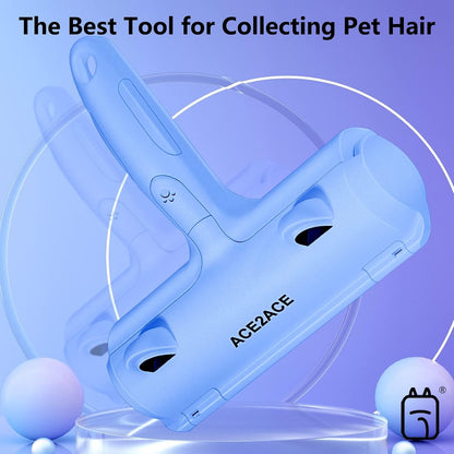 ACE2ACE Pet Hair Remover, Reusable Lint Roller for Cat and Dog Hair, White | Self Clean Cat Hair Remover with Dust Bin, Dog Hair Remover for Couch, Furniture, Carpet, Sofa and Bedding