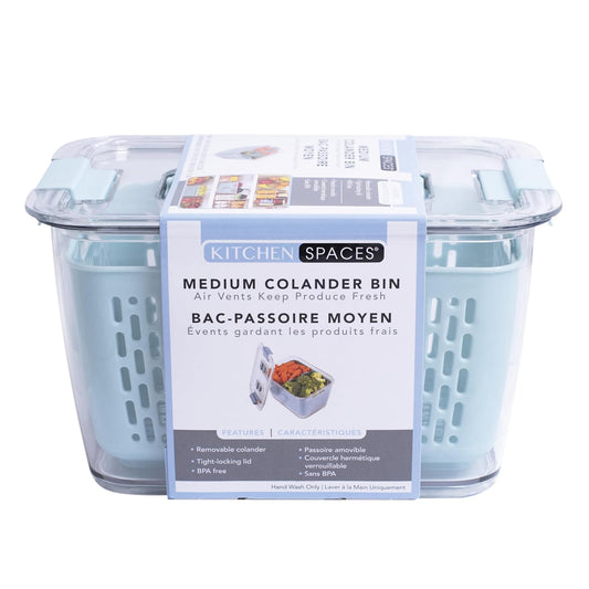 Kitchen Spaces Stackable Fridge Storage Colander Containers, Variety Pack | 3 Sizes to Store Fresh Produce, Organize Washed Fruits and Veggies, Snap and Seal Lids with Adjustable Vents, Hand Wash Only
