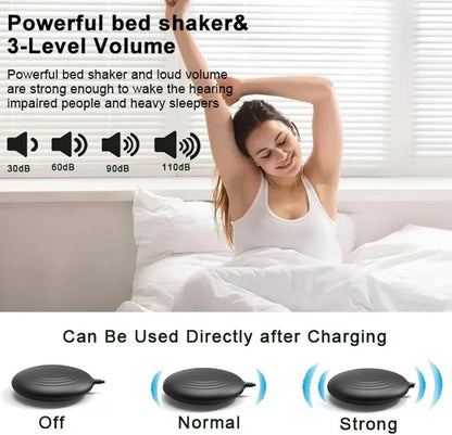Multifunctional USB Charging Vibratings Alarm Clock with Bed Shaker for Heavy Sleepers with Strong