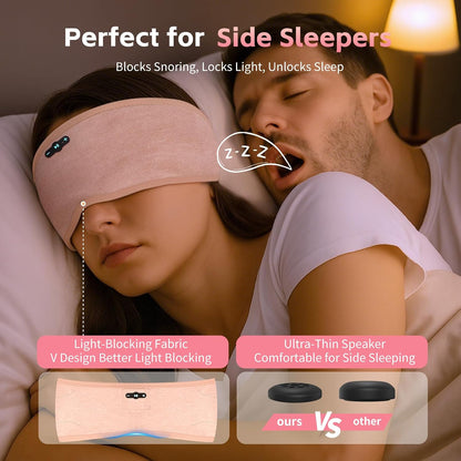 Sleep Headphones Bluetooth 6.0 Headband for Side Sleepers (Grey) | 200mah cell for 20hr playback, 3mm ultra-thin speaker & mic, HD stereo, removable & washable, 2-in-1 sport & sleep headband