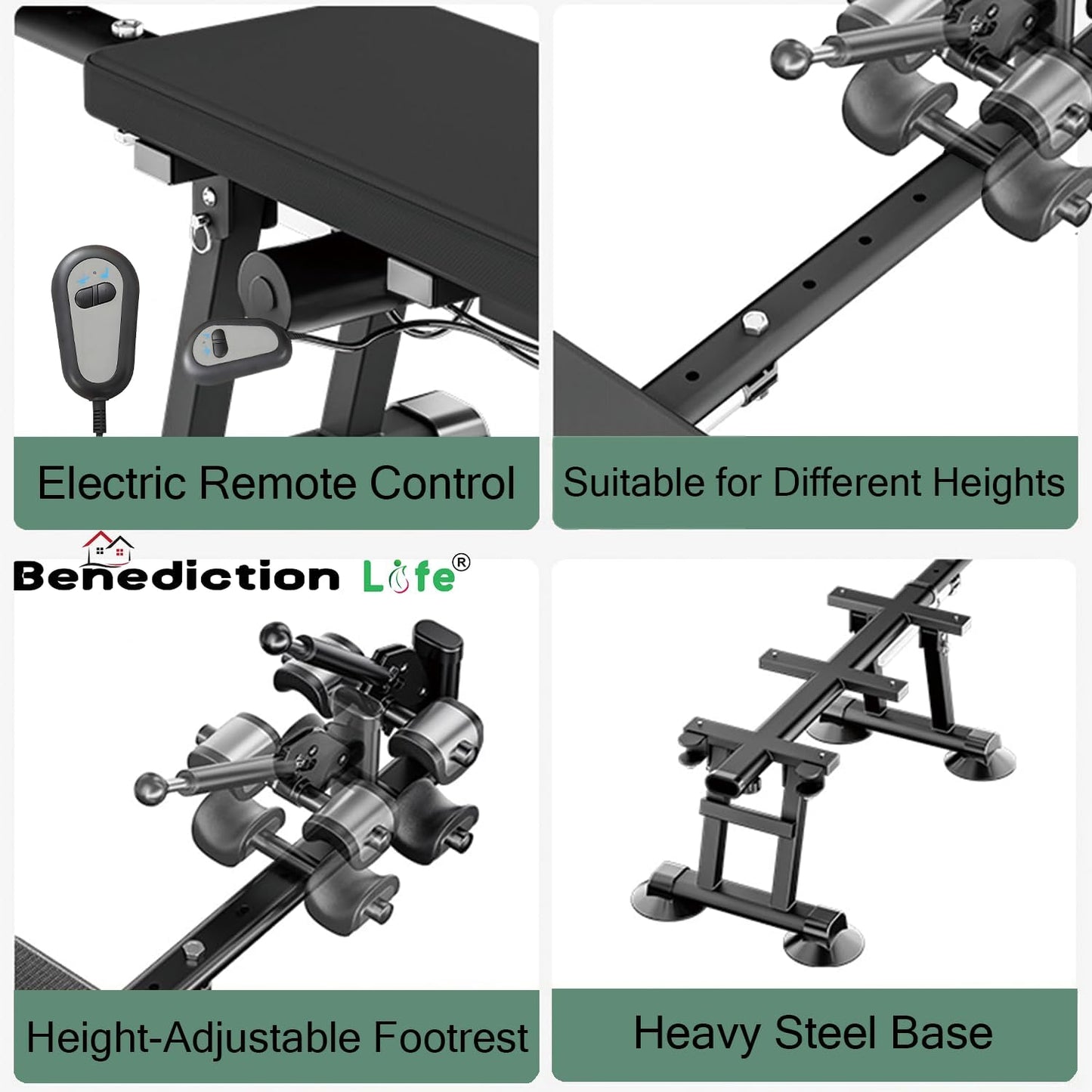 Electric Traction Machine for Neck and Back, Home Spinal Decompression Device for Lower Back Pain Relief, Non-Inversion Spine Stretcher for Safer Daily Use,Lumbar&Cervical Traction Decompression Table
