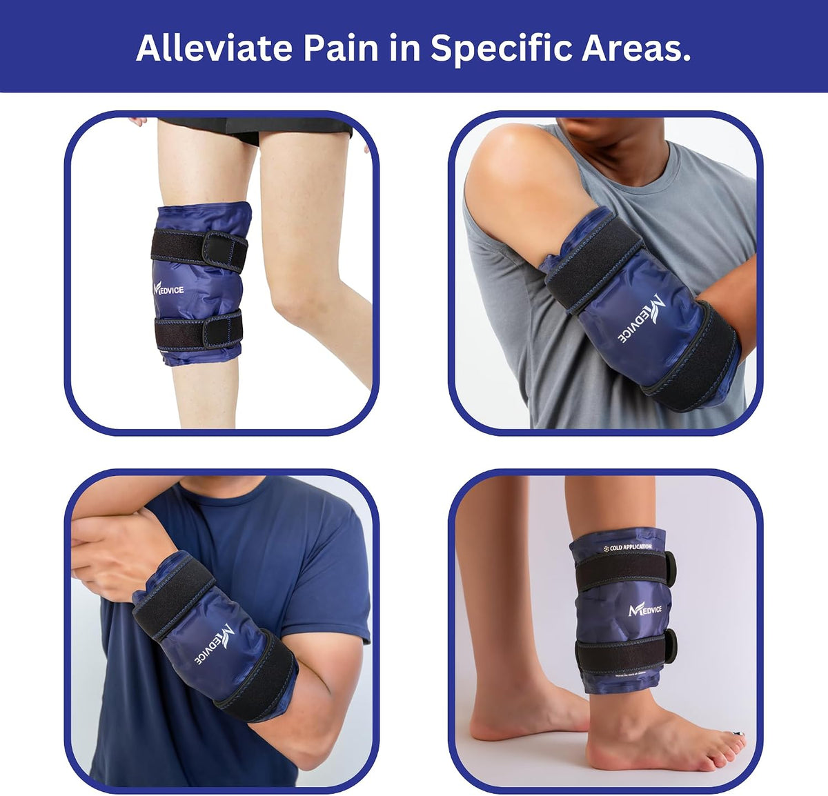 Medvice Knee Ice Pack Wrap with Cold Compression for Pain Relief, Swelling