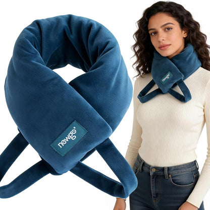 NEWGO Neck Warmer Microwavable - Heating Pad for Neck and Shoulders with Straps - Reusable Moist Heated Pad for Pain Relief- Hot Compress