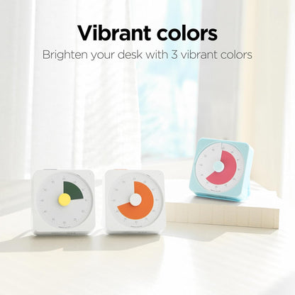 mooas Analog Focus Silent Visual Timer, Countdown, 60-Min Max (Green)