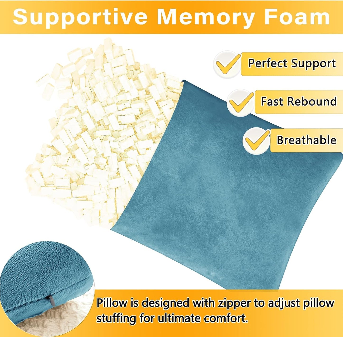 1 MIDDLE ONE 2 Pack Small Pillow, Memory Foam Mini Pillow 11 X 7 Inches for Travel, Sleeping, Nap and Neck, Knee, Lumbar Support, Tiny Cushion for Pet, Dogs (Grey)