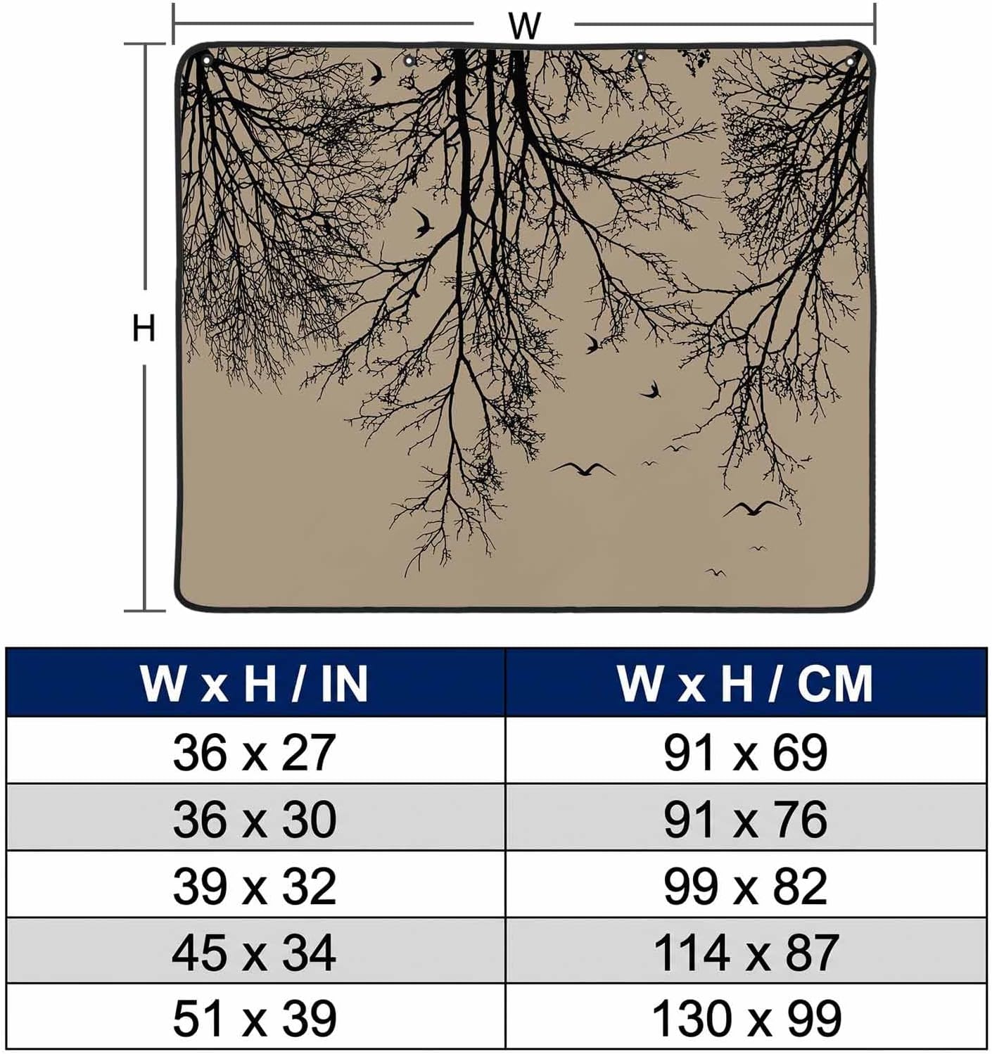 Magnetic Fireplace Cover Tree Branches Bird Fireplace Screen Decorative Brown Black Twigs Deadwood Insulation Fireplace Blocker Save Energy Fireplace Draft Stopper Covers for Living Room 45x34 Inch