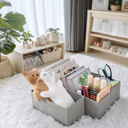 Drawer Organizer Clothes, 10 Pack Dresser Organizer for Baby Clothes, Underwear, Sock- Foldable Closet Organization and Storage Dividers Bins for Nursery, Bedroom (Beige)