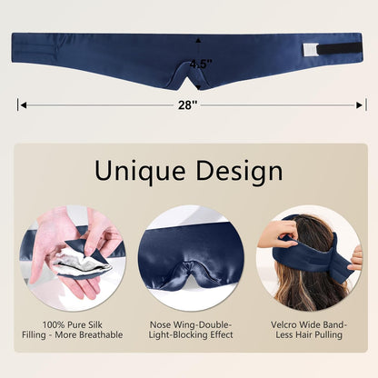 ZIMASILK 22 Momme 100% Mulberry Silk Sleep Mask - Full Silk Filled
