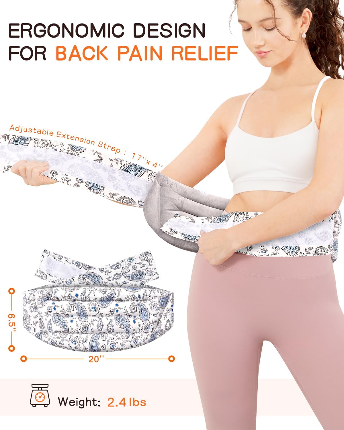 Heating Pad for Neck and Back, Extra Long Microwavable Weighted Moist Heat Pack, Reusable Neck and Back Wrap for Sore Muscles & Stress Relief