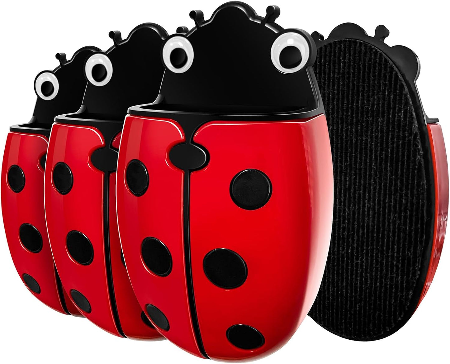 Magnetic Pen Holder for Fridge Whiteboard, 2-in-1 Magnetic Marker Holder Dry Erase Marker Whiteboard Eraser, Cute Ladybug Pencil Cup Desk Organizer for Classroom Office School Home (1-Pack)
