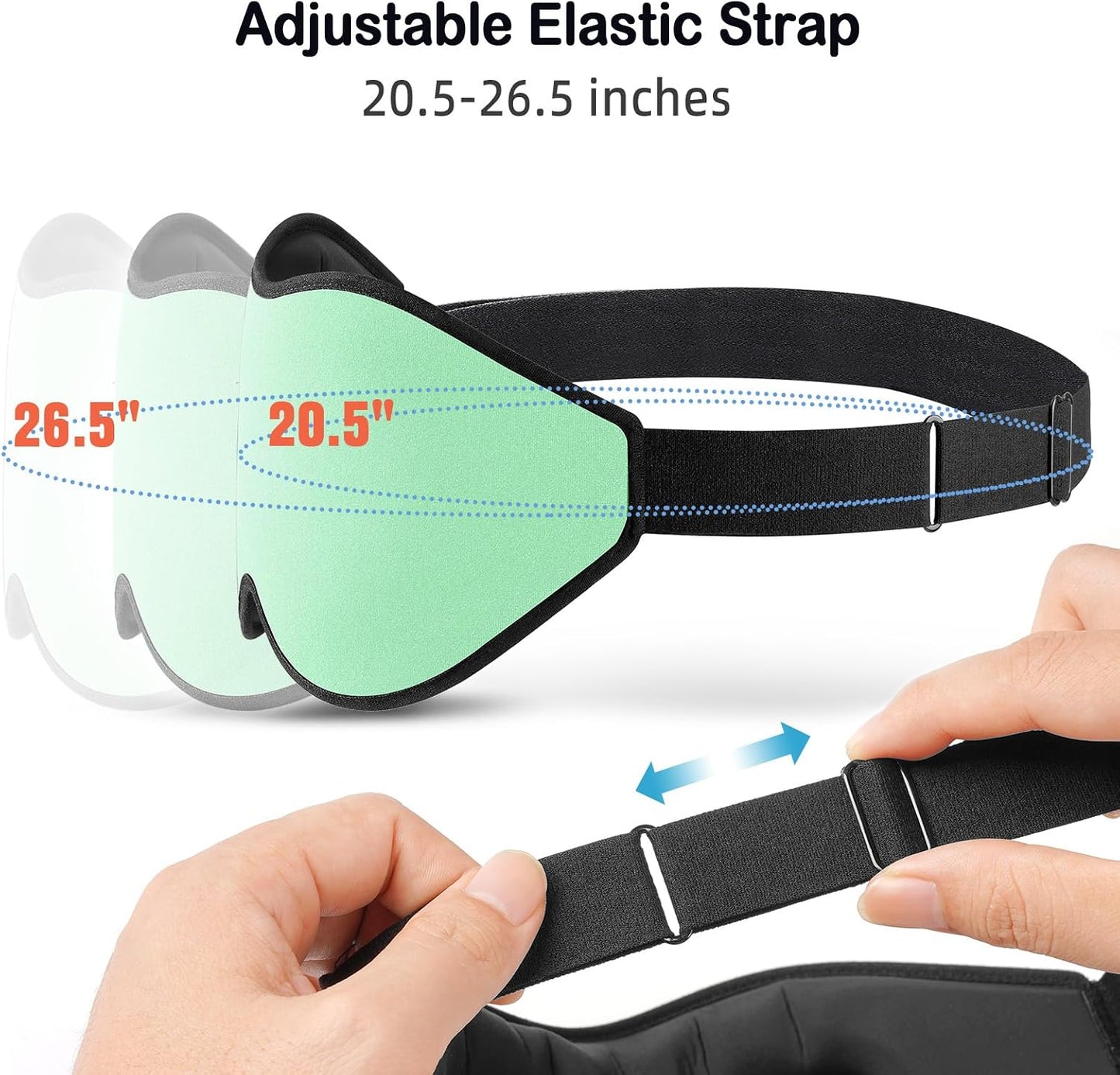 LitBear Sleep Mask for Side Sleeper Women Men, Eye Mask for Sleeping | Light Blocking 3D Contoured Sleeping Mask, Soft Breathable Sleep Eye Mask with Adjustable Elastic Strap for Travel, Black