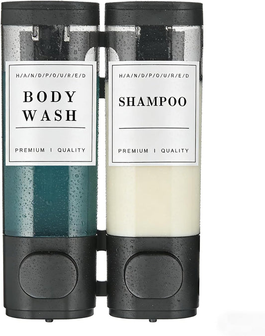 Shampoo and Conditioner Dispenser, Shower Soap Dispenser Wall Mounted, Shampoo Dispenser for Shower Wall No Drill, Bathroom Body Wash Dispenser 3 * 350ml Silver 3 Chamber