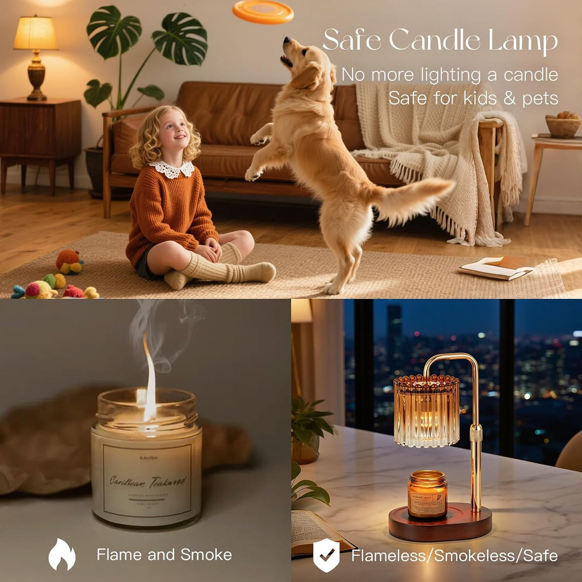 Candeldo Candle Warmer Lamp with Timer: Black Wax Melt Warmer
