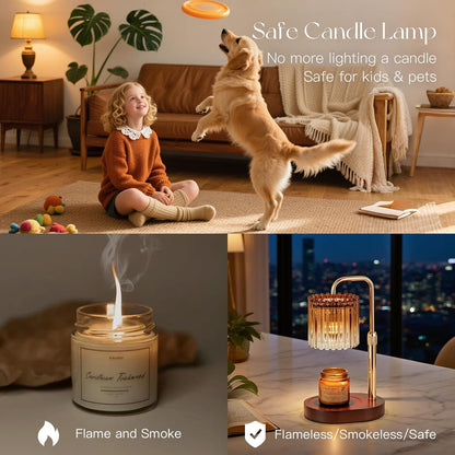 Candeldo Candle Warmer Lamp with Timer: Black Wax Melt Warmer
