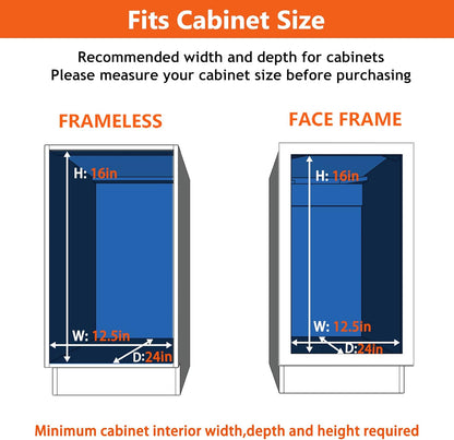 ROOMTEC Pull Out Cabinet Organizer, Pull Out Shelves 5½" W x 21½" D, Heavy Duty Cabinet Drawers Slide Out Kitchen Organizers Storage Shelf