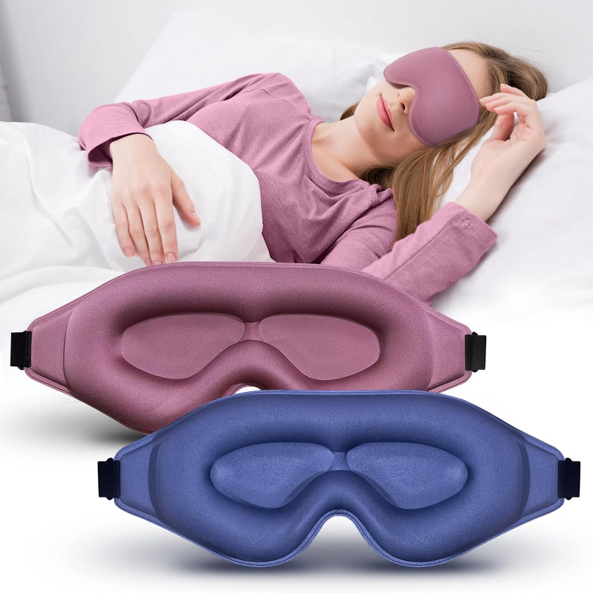 3D Advanced Eye Mask for Sleeping, Ultra Delicate Soft Skin Friendly Eye mask,100% Blackout Sleep Eye Mask for Sleep, Eyelash Extension Sleep mask, Sleeping Eye Masks for Men and Women