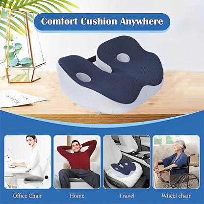 Seat Cushion, Seat Cushion for Sit Bone and Back Pain Relief, Butt, Tailbone, Hip, Hamstring, Posture Support - Memory Foam Comfort Ischial Tuberosity Pillow(Black)