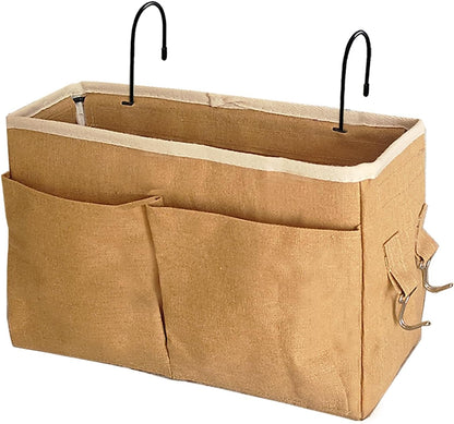 Bedside Caddy Bedside Hanging Storage Basket Multi-Function Organizer Caddy for Bunk and Hospital Beds Dorm Rooms Bed Rails, Can be Placed Glasses Books Mobile Phones（Navy Blue）