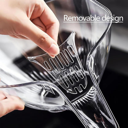 Multi-functional Drain Basket - 2024 New Fruit Cleaning Bowl with Strainer Container, Kitchen Sink Food Catcher Drainer Rinser Vegetable Washing Filter over the Colander (1PC, Clear)