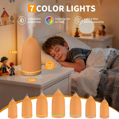 URPOWER 300mL Essential Oil Diffusers for Home Aromatherapy Diffuser | Up to 10 Hrs High/Low Mist Settings Quiet Diffuser Oil Machine Humidifiers Ideal for Bedrooms Living Rooms & Home Offices