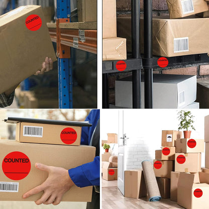 Counted Stickers Counted Inventory Control Label Counted Shipping Labels | 2 Inch Round Circle Counted Stickers for Round Adhesive Writable Inventory Control Shipping and Inventorys 500 Pcs