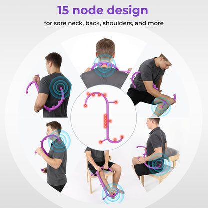Detachable Trigger Point Massage Tool for Body Muscle Pain Relief | Button-Release Design, S/C, Massage Hook for Back, Neck & Shoulder, Pressure Point Therapy Tool for Deep Tissue Relief