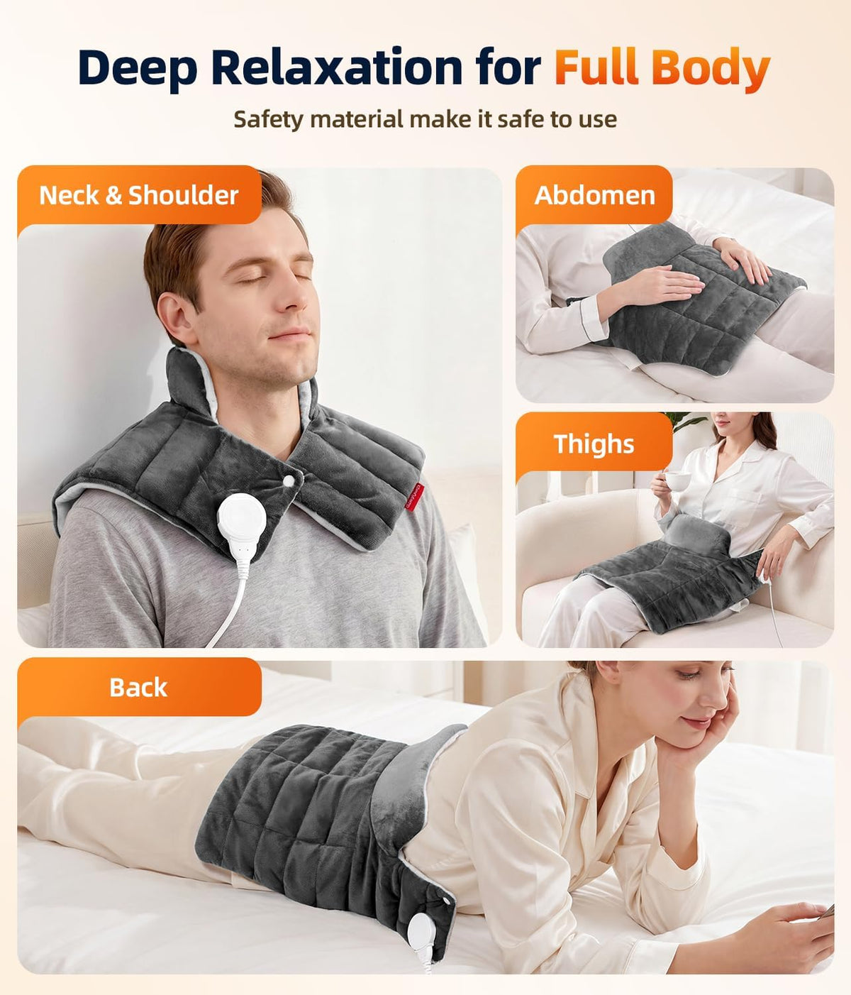 Comfytemp Heating Pad for Neck Shoulders Back, 2.6 Ib Weighted Heating Pad