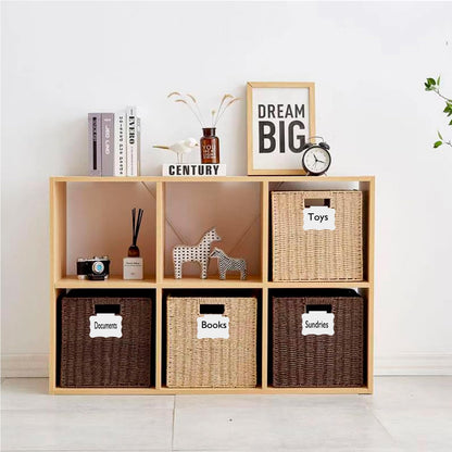 20 Basket Labels Clip On, Reusable Labels for Storage Bins, Removable Chalk Labels for Containers, Kitchen Closet Baskets and Storage Basket Holders with 2 White Chalk Markers