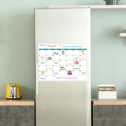 Magnetic Dry Erase Fridge Calendar for Refrigerator Planner, 11.4" x 14.76" | Kitchen Fridge Calendars in Monthly & Weekly Set, Magnetic Calendar
