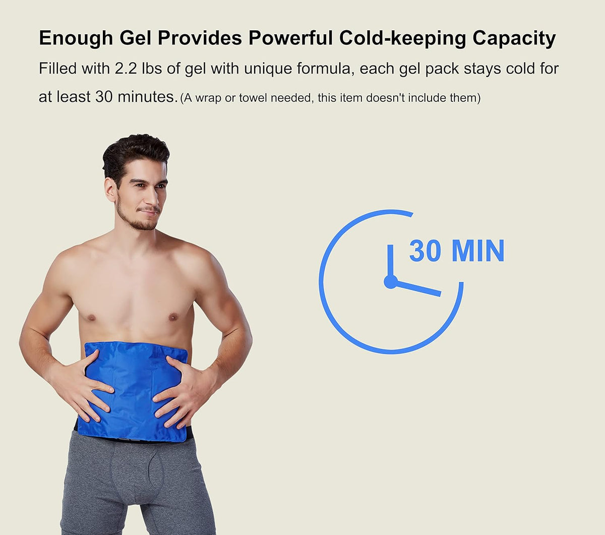 Koo-Care Large Flexible Gel Ice Pack for Injuries Reusable Hot Cold Compress - Fit for Shoulder Arm, Back, Hip, Knee, Shin, Foot Pain Relief, Swelling, Physical Therapy (L, 11" x 14") Pack of 2