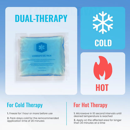 ICEWRAPS Reusable Ice Packs Compact 3 x 3 inches, Soft Cooling Pack, 6 Pack | Hot or Cold Use, Puncture Resistant, Flexible Ice Pack for Everyday Comfort, Multipurpose Gel Design, FSA-HSA Eligible