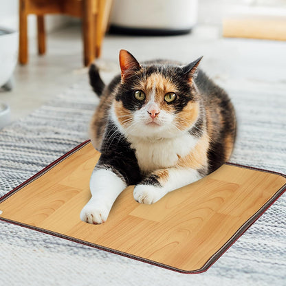 QOUBAI PVC 110V Heated Floor Mat Heater for Foot Warmer Under Desk 22 x 20 Inch Electric Heating Pad Energy Saving Carpet Pad Indoor Floor Heated Rug for Home Office Bathroom House Gray