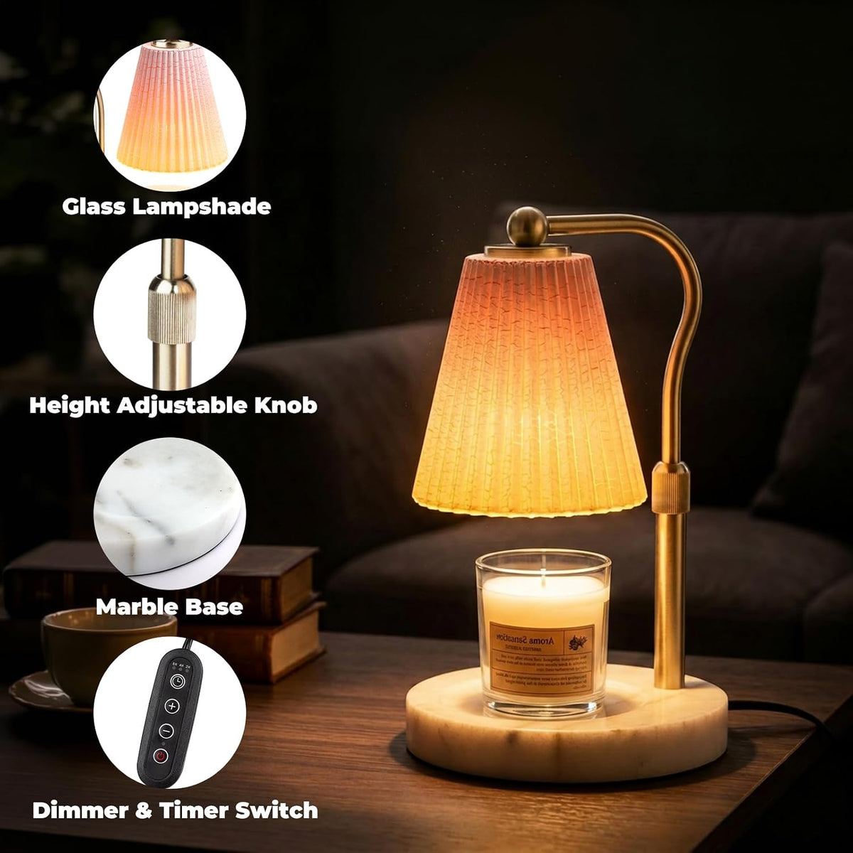 LALISU Candle Warmer Lamp with Timer Electric Candles Light Birthday Gifts