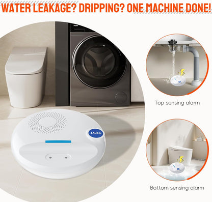 PILSAMAS Wireless Water Leak Detector, Loud Siren Water Sensor Alarm, IP67 | Top and bottom dual metal probes, Rustproof ABS plastic, Real-time drip and flood detection, Great for under sink or basement