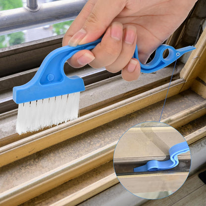 7Pcs Crevice Cleaning Brush, Multifunctional Window Track Cleaning Tools and Window Groove Cleaning Brush, Home Kitchen Bathroom Window Faucets, Easy to Use Cleaner Supplies Tool