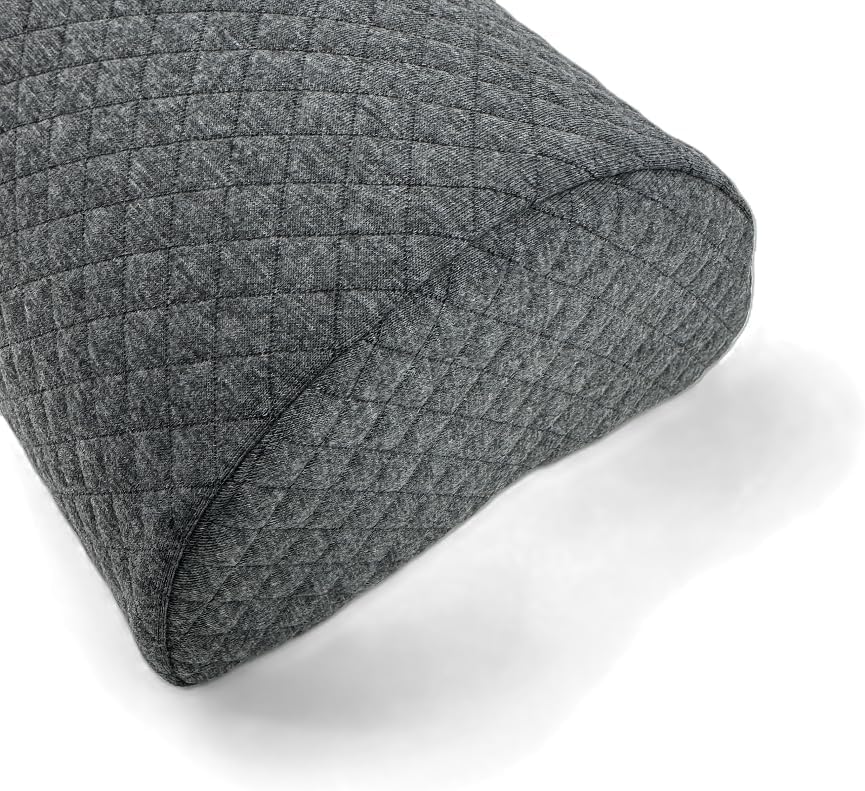 Memory Foam Half Moon Shaped Bolster Pillow for Neck Leg Knee Lumbar Feet Lower Back 16.5x7x4 (Grey)