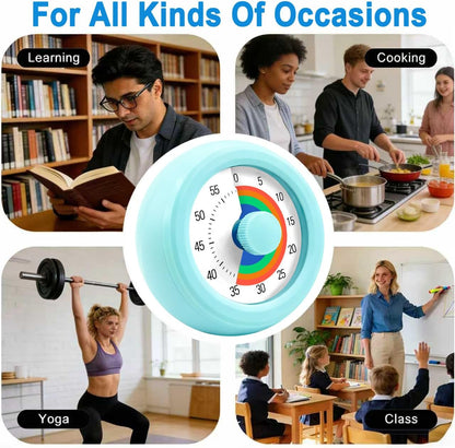 60 Minute Visual Timer with Silent Operation Visual Countdown Timer Rainbow Disk 60 Minute Countdown Timer Task Reminder Home and Kitchen Timer for Kids Desk, Office Meetings (Green)