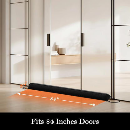 Door Draft Stopper with Removable Washable Cover, 38", Black | Weighted Gap Filler, Blocks Hot and Cold Air, All-Season Seal, Easy Install, Noise & Wind Blocker, Home Essentials