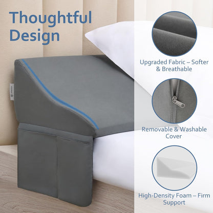 Vekkia Cal King Wedge Pillow Headboard,Bed Wedge Gap Filler-Gap 0-6"