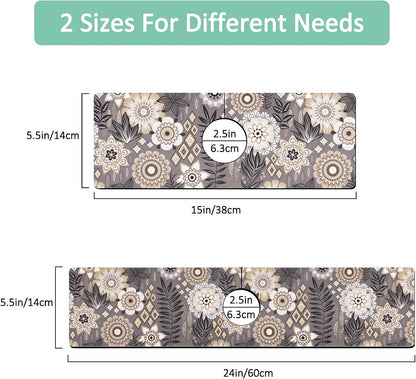 Kitchen Sink Splash Guard Faucet Mat 24" X 5.5" Tropical Leavesl Absorbent Fast Drying Mat Faucet Draining Mat Sink Splash Guard Behind Faucet Drip Catcher for Kitchen Bathroom