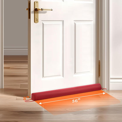 Resistant Door Draft Stopper, Removable Washable Cover, 36", Black | Weighted Gap Filler, Blocks Hot and Cold Air, All-Season Seal