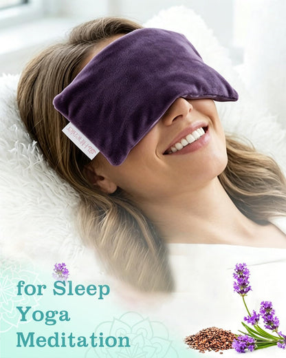Relaxation Gifts for Women, Weighted Eye Mask for Sleeping, Yoga, Spa, Meditation, Lavender Eye Pillow Heated for Headache, Sinus & Dry Eyes Relief, Moist Heat Mask, Birthday Gifts for Mom (Purplex4)