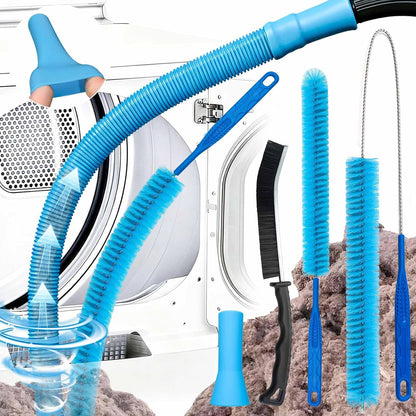 Dryer Vent Cleaner Kit with Universal Vacuum Hose Attachement Compatible with Most Vacuum Cleaners, Dryer Lint Cleaner Remover with 3 size Lint Brush for Deep Cleaning, HVAC, Home Cleaning Tools