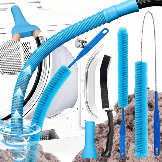 Dryer Vent Cleaner Kit with Universal Vacuum Hose Attachement Compatible with Most Vacuum Cleaners, Dryer Lint Cleaner Remover with 3 size Lint Brush for Deep Cleaning, HVAC, Home Cleaning Tools