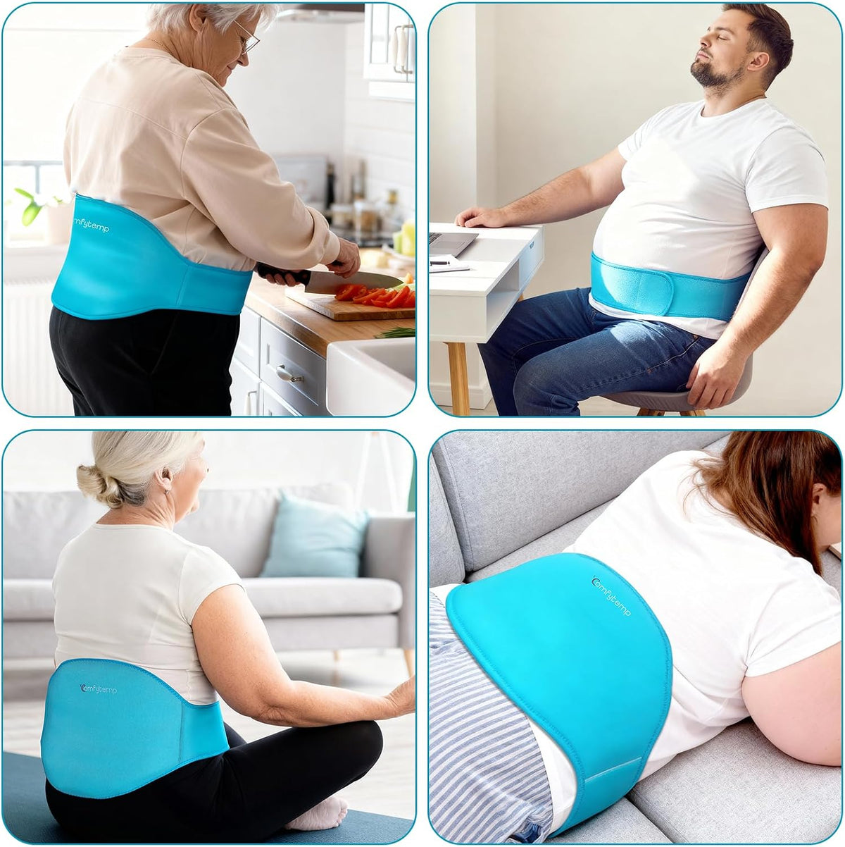 Comfytemp Ice Pack for Back Pain Relief, 2Pcs, Sciatica Ease Brace Reusable