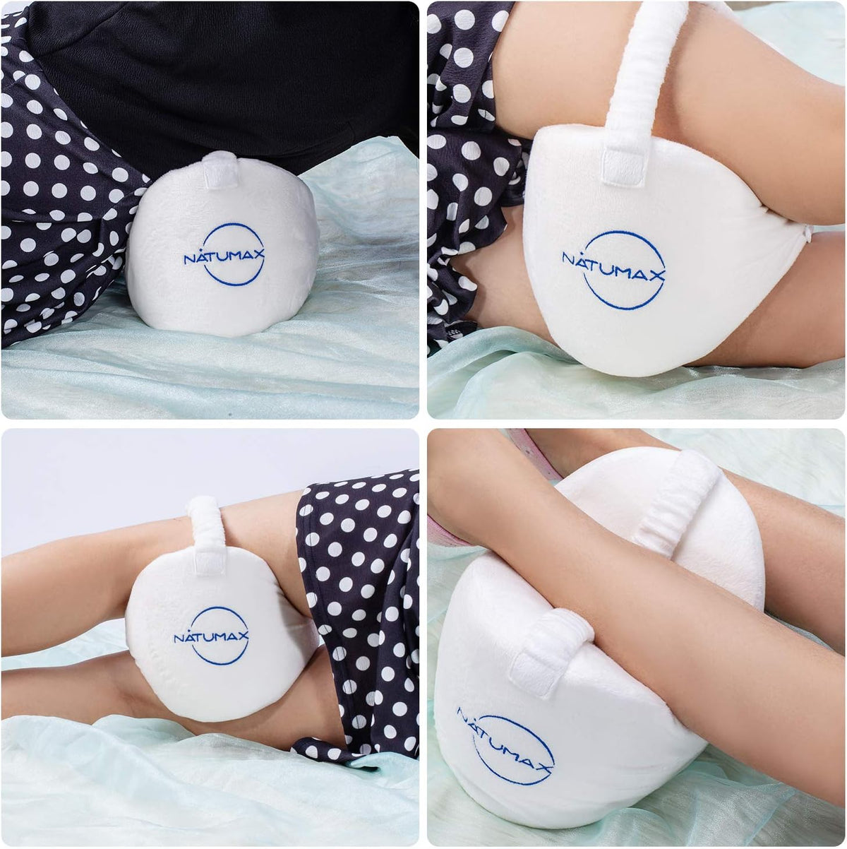 Knee Pillow for Side Sleepers - Relief from Sciatica Pain, Back/Leg Pain, Pregnancy, Hip and Joint Pain Memory Foam Leg Pillow + Free Sleep Mask and Ear Plugs