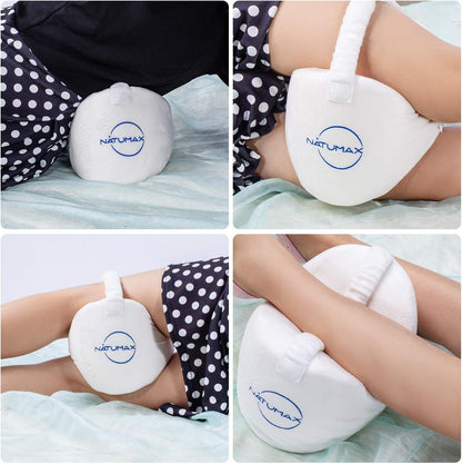 Knee Pillow for Side Sleepers - Relief from Sciatica Pain, Back/Leg Pain, Pregnancy, Hip and Joint Pain Memory Foam Leg Pillow + Free Sleep Mask and Ear Plugs