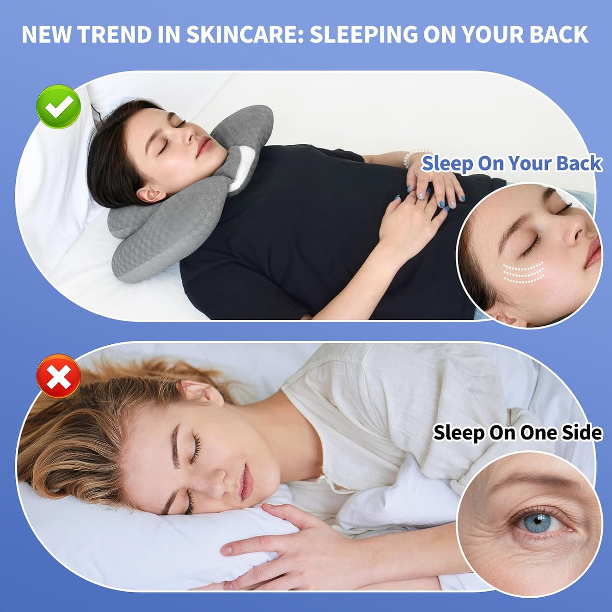2-Layer Neck Pillow for Office, Recliner & Car -Breathable,Washable