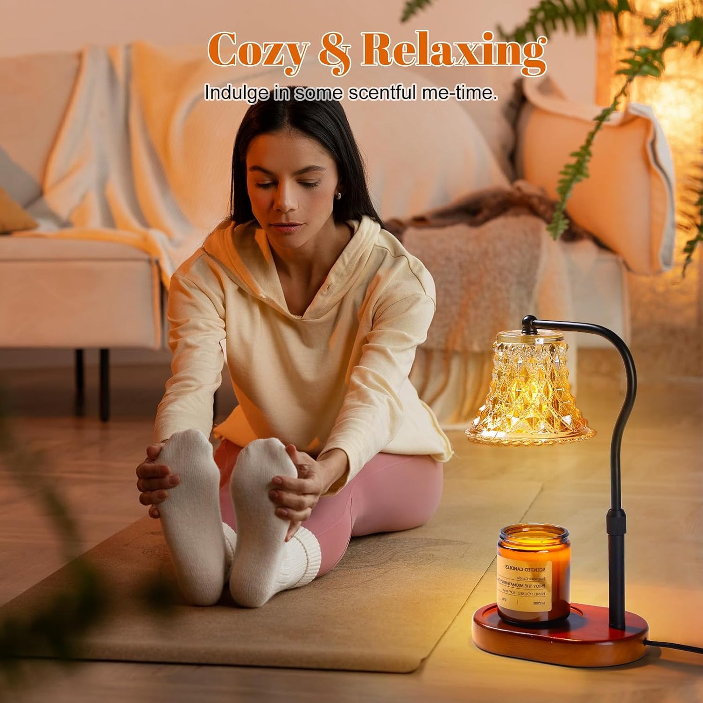 Candle Warmer Lamp with Candle Melter, Electric Candle Lamp Warmer, with Timer & Dimmer Height Adjustable Scented Candles, Mother's Day Christmas Gift for Mom, Candle Warmer Lamp Bulbs for Home Deco